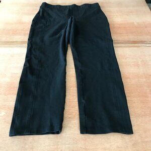 Spanx Straight Leg Ponte Pants Women L Black Mid Rise Pull On Preppy Stretch